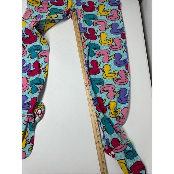 Joe Boxer Womens Large One Piece Footie Pajamas Ducks Blue Multicolor Zip Size M - Picture 9 of 15